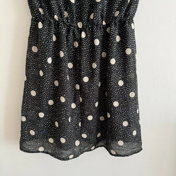 Golddigga Size 12 Black Polka Dot Lined Sleeveless Skater Dress - Picture 5 of 7